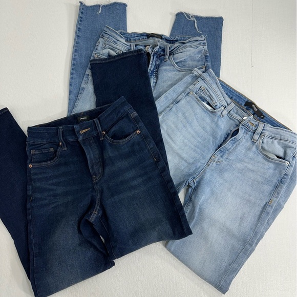 Express Hudson silver jeans bundle of 3 size S, 28, 27 - Picture 1 of 10